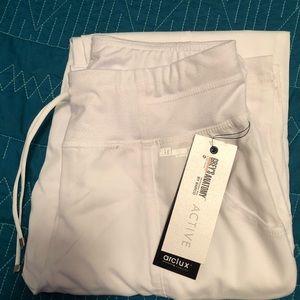White scrub pants